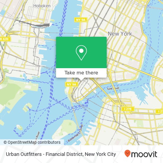 Mapa de Urban Outfitters - Financial District