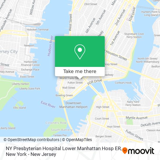 NY Presbyterian Hospital Lower Manhattan Hosp ER map