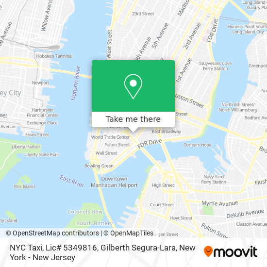 NYC Taxi, Lic# 5349816, Gilberth Segura-Lara map