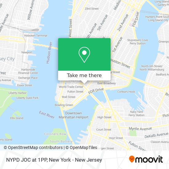 NYPD JOC at 1PP map