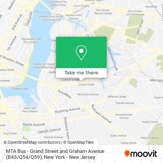 Mapa de MTA Bus - Grand Street and Graham Avenue (B43 / Q54 / Q59)