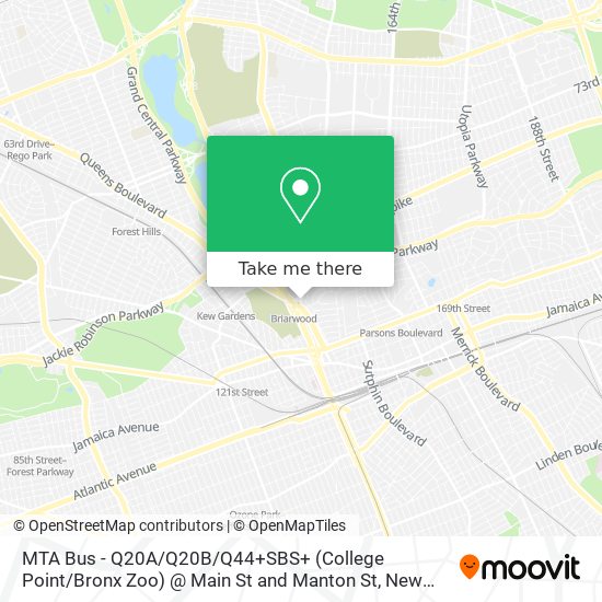 Mapa de MTA Bus - Q20A / Q20B / Q44+SBS+ (College Point / Bronx Zoo) @ Main St and Manton St