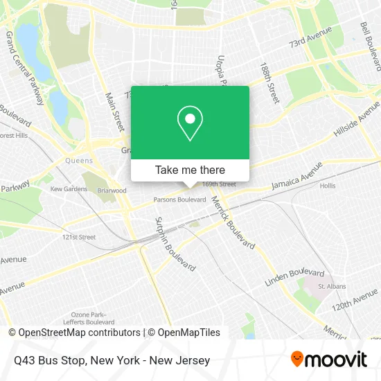 Q43 Bus Stop map
