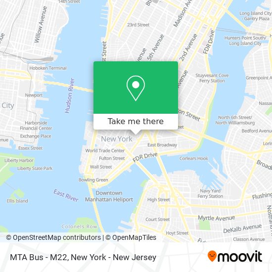 MTA Bus - M22 map