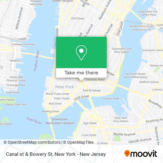 New York City Chinatown > Manhattan > Canal Street Map