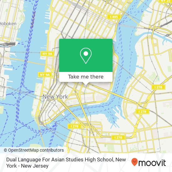 Mapa de Dual Language For Asian Studies High School