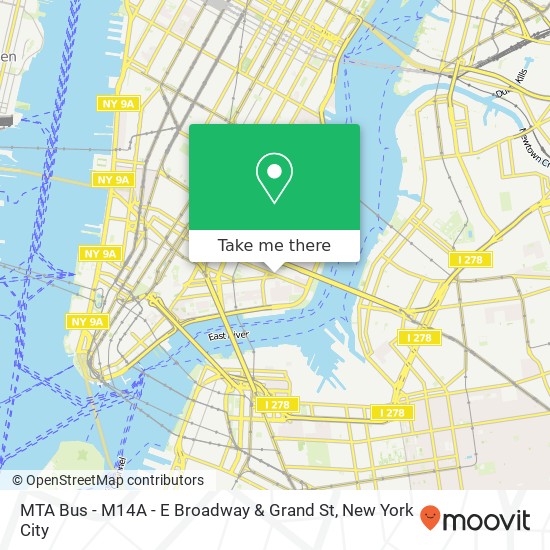 MTA Bus - M14A - E Broadway & Grand St map