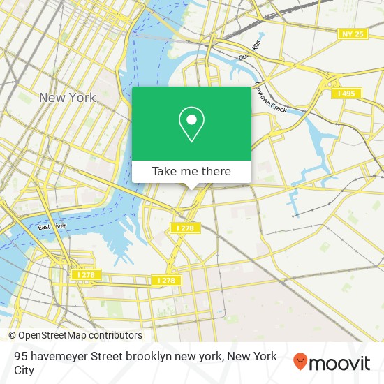 Mapa de 95 havemeyer Street brooklyn new york