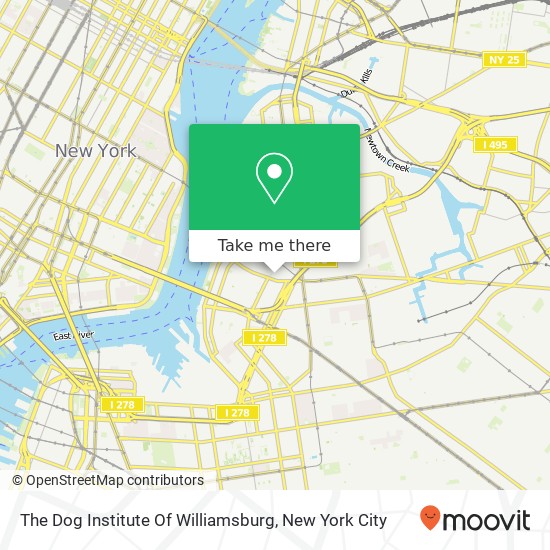 The Dog Institute Of Williamsburg map