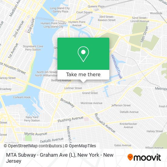 Mapa de MTA Subway - Graham Ave (L)