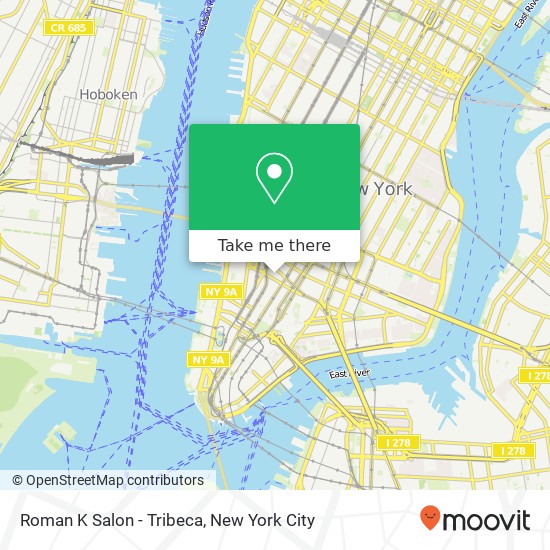 Roman K Salon - Tribeca map
