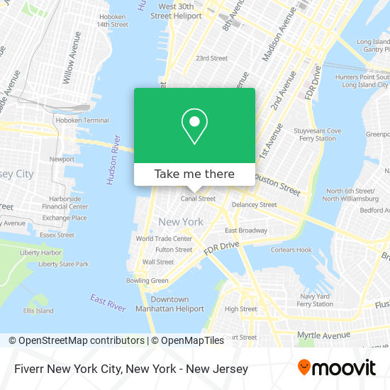 Mapa de Fiverr New York City