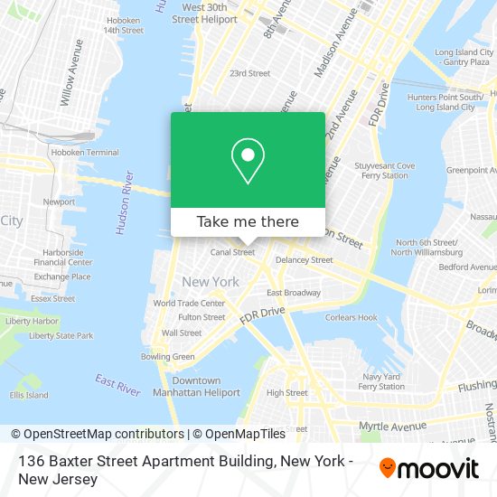 136 Baxter Street Apartment Building map