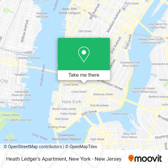 Heath Ledger's Apartment map