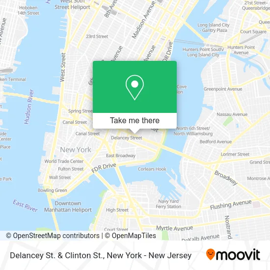 Delancey St. & Clinton St. map
