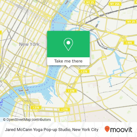 Mapa de Jared McCann Yoga Pop-up Studio