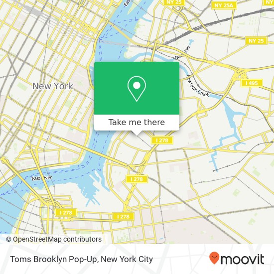 Mapa de Toms Brooklyn Pop-Up