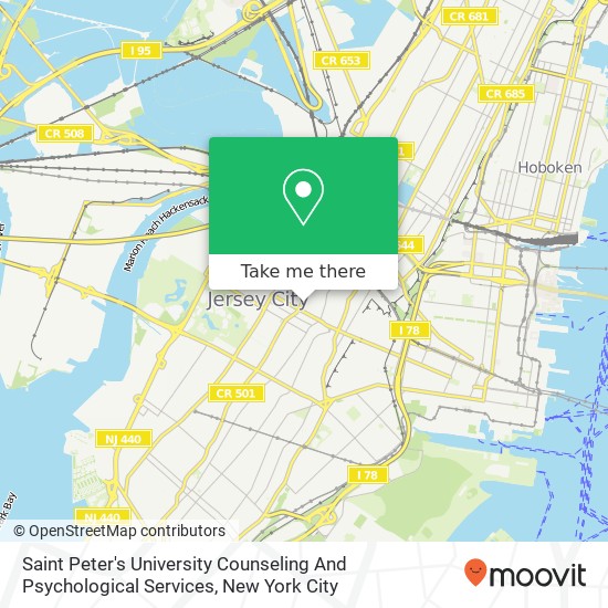 Mapa de Saint Peter's University Counseling And Psychological Services