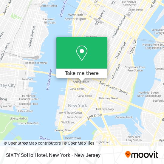 SIXTY SoHo Hotel map