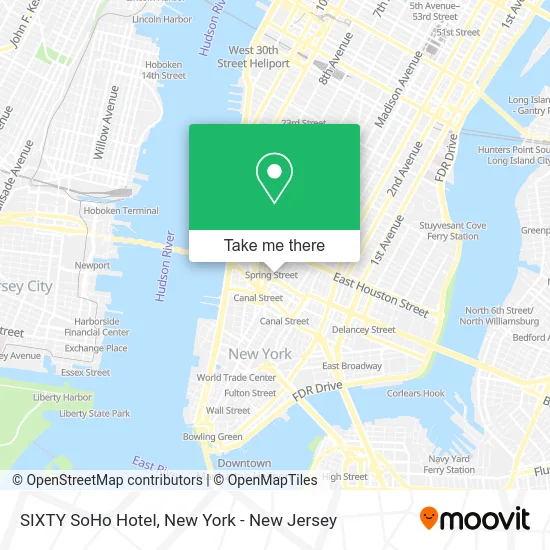 SIXTY SoHo Hotel map