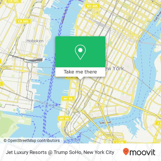 Mapa de Jet Luxury Resorts @ Trump SoHo