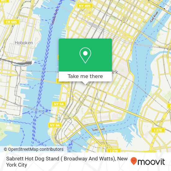 Mapa de Sabrett Hot Dog Stand ( Broadway And Watts)