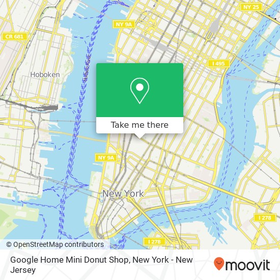 Mapa de Google Home Mini Donut Shop
