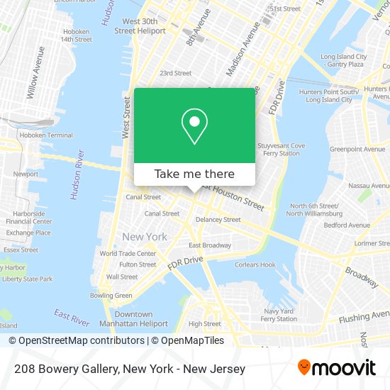 Mapa de 208 Bowery Gallery