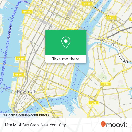 Mta M14 Bus Stop map