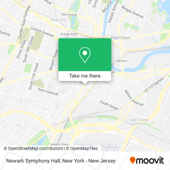 Mapa de Newark Symphony Hall