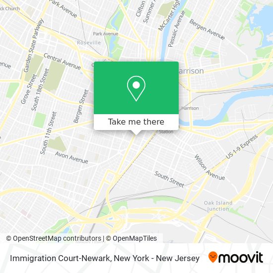 Immigration Court-Newark map
