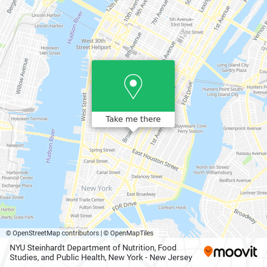 NYU Steinhardt Department of Nutrition, Food Studies, and Public Health map