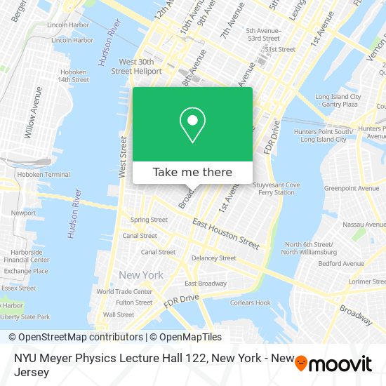 NYU Meyer Physics Lecture Hall 122 map