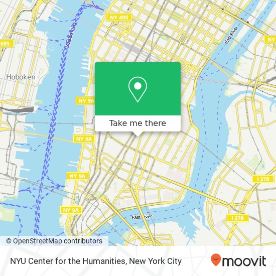 Mapa de NYU Center for the Humanities