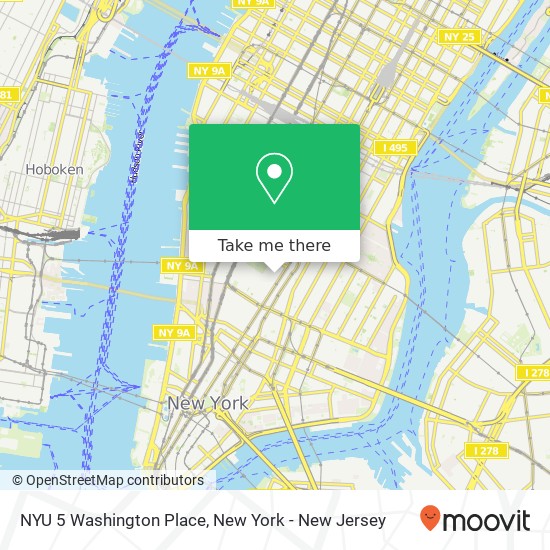 Mapa de NYU 5 Washington Place