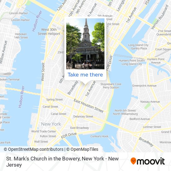 Mapa de St. Mark's Church in the Bowery