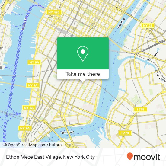 Ethos Meze East Village map