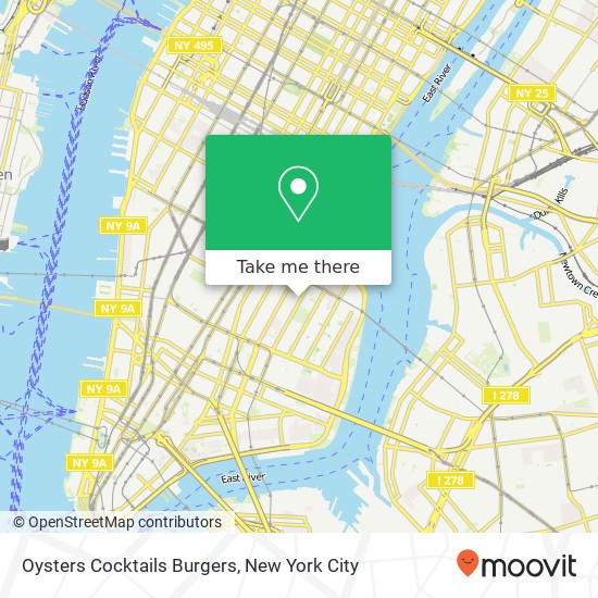 Oysters Cocktails Burgers map