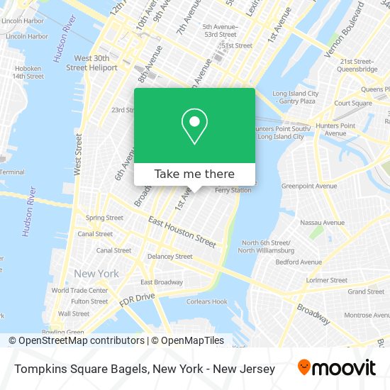Tompkins Square Bagels map
