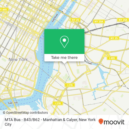 Mapa de MTA Bus - B43 / B62 - Manhattan & Calyer