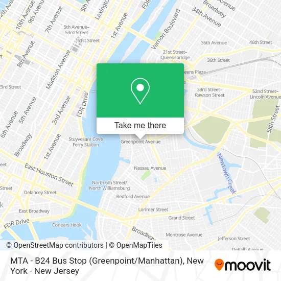 MTA - B24 Bus Stop (Greenpoint / Manhattan) map