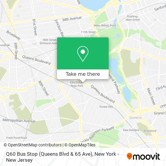 Q60 Bus Stop (Queens Blvd & 65 Ave) map