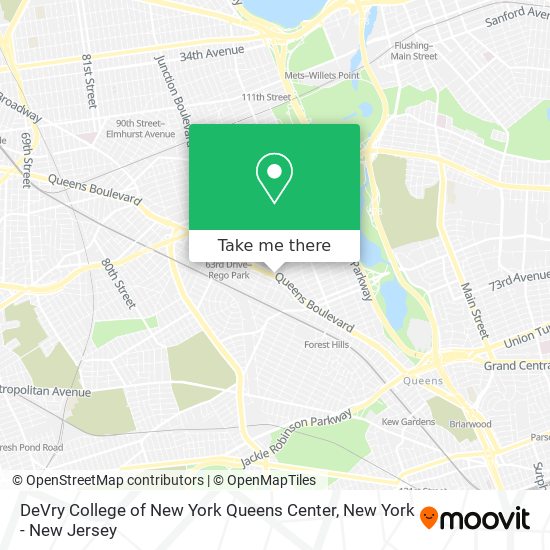 DeVry College of New York Queens Center map
