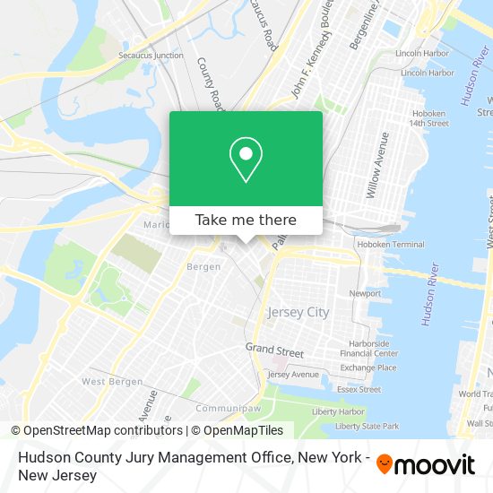 Mapa de Hudson County Jury Management Office