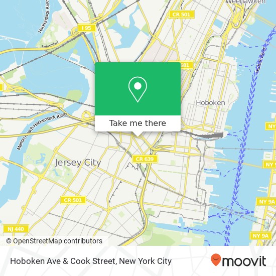 Mapa de Hoboken Ave & Cook Street