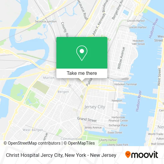 Christ Hospital Jercy City map