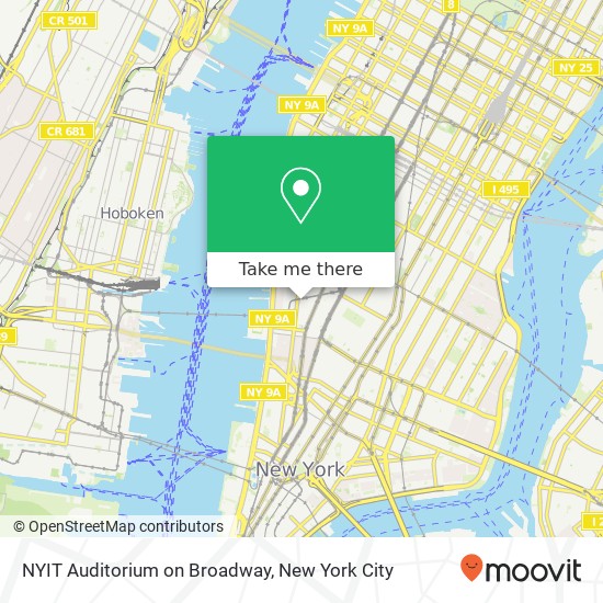 NYIT Auditorium on Broadway map