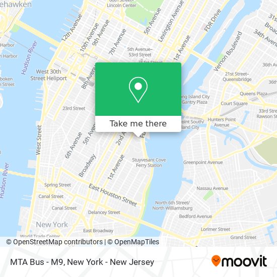 MTA Bus - M9 map