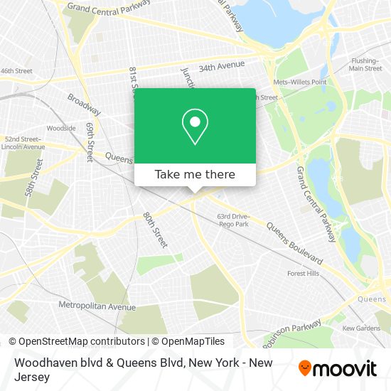 Woodhaven blvd & Queens Blvd map