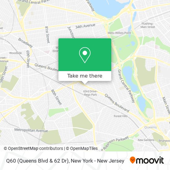 Q60 (Queens Blvd & 62 Dr) map
